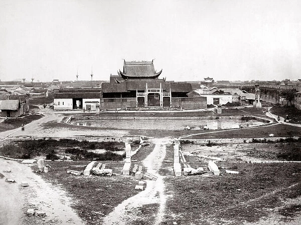 c. 1880s China - Chinese temple or fortress complex