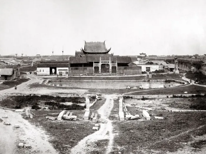 Framed Print : c. 1880s China - Chinese temple or fortress complex Framed Print : c. 1880s China - Chinese temple or fortress complex