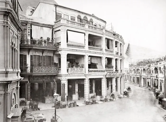 Framed Print : c. 1880s China - Queens Road Hong Kong Framed Print : c. 1880s China - Queens Road Hong Kong