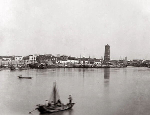 c. 1880s China - river view, probably Canton Guangzhou