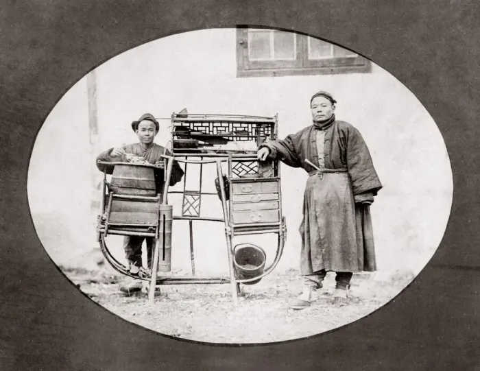 Framed Print : c. 1880s China - street food stall Framed Print : c. 1880s China - street food stall