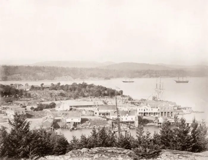Framed Print : c. 1880s - dockyard Esquimalt, British Columbia, Canada Framed Print : c. 1880s - dockyard Esquimalt, British Columbia, Canada