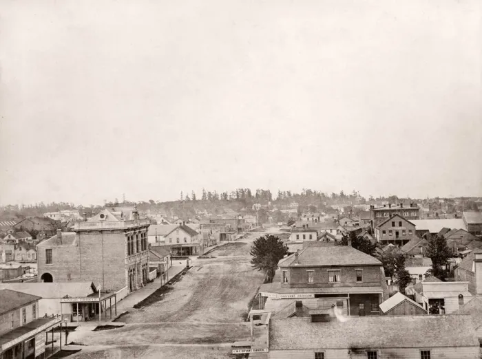 Framed Print : c. 1880s - Douglas Street, Victoria, Vancouver, British Columbia Framed Print : c. 1880s - Douglas Street, Victoria, Vancouver, British Columbia