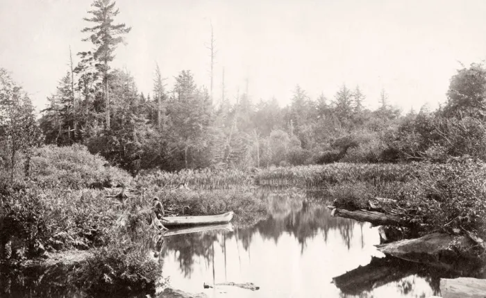 Framed Print : c. 1880s dugout canoe, Canada lake Framed Print : c. 1880s dugout canoe, Canada lake
