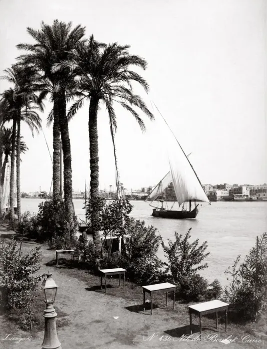 Framed Print : c. 1880s Egypt Cairo - sail boat on the river Nile Framed Print : c. 1880s Egypt Cairo - sail boat on the river Nile