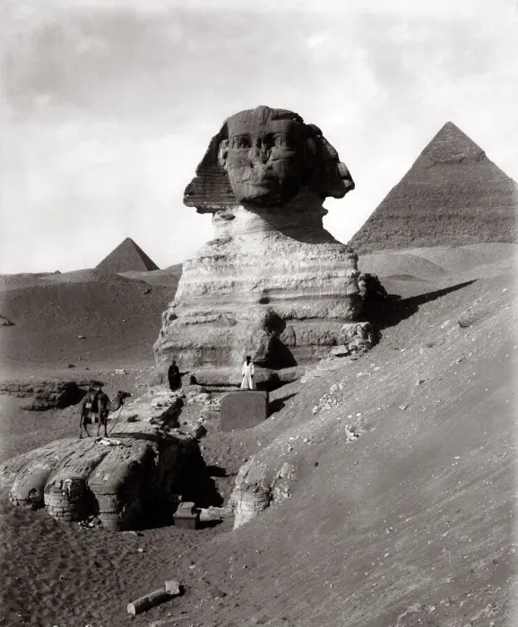 Framed Print : c. 1880s Egypt Cairo - the sphinx and pyramids Framed Print : c. 1880s Egypt Cairo - the sphinx and pyramids