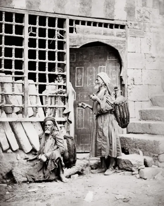 Framed Print : c. 1880s Egypt Cairo -water carriers porters Framed Print : c. 1880s Egypt Cairo -water carriers porters