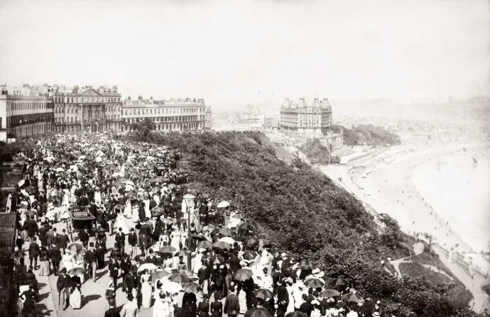 Framed Print : c. 1880s England Yorkshire Scarborough seafront promenade Framed Print : c. 1880s England Yorkshire Scarborough seafront promenade
