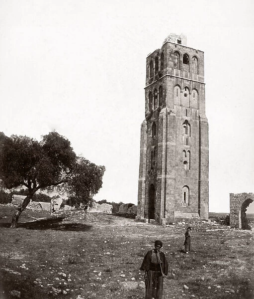 c. 1880s Holy Land - the tower of Ramla, White Mosque