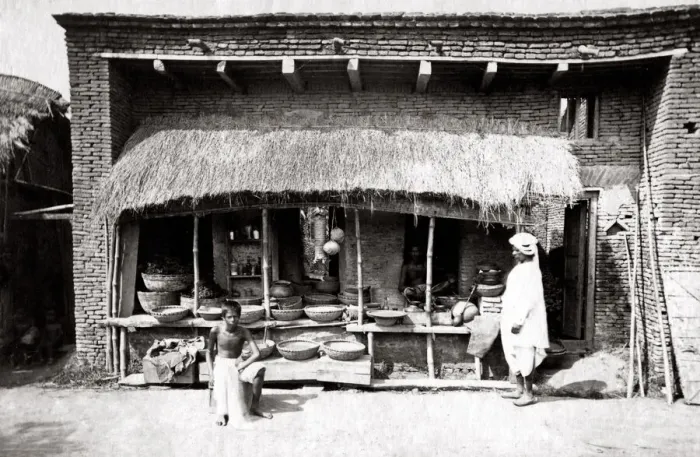 Framed Print : c. 1880s India - roadside stall Framed Print : c. 1880s India - roadside stall