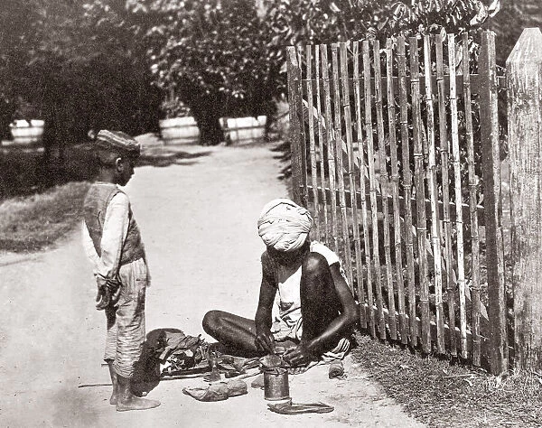 c. 1880s India - street worker - cobbler?