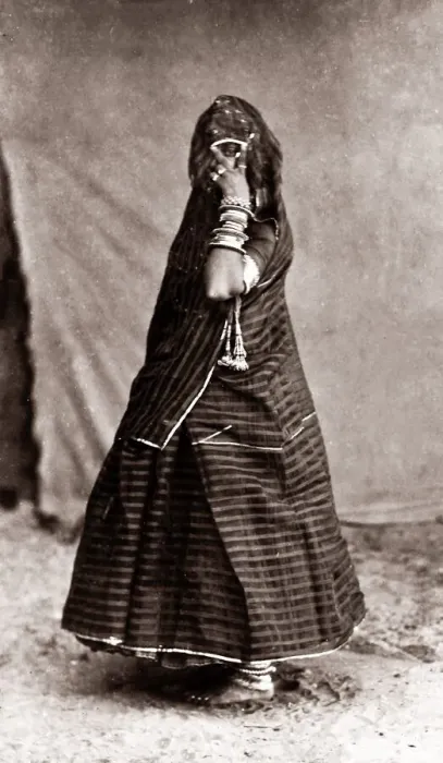 Framed Print : c. 1880s India - veiled woman Framed Print : c. 1880s India - veiled woman