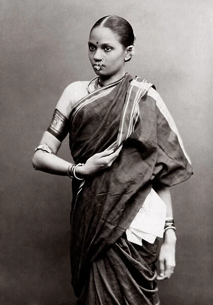 c. 1880s India - young woman with jewellery