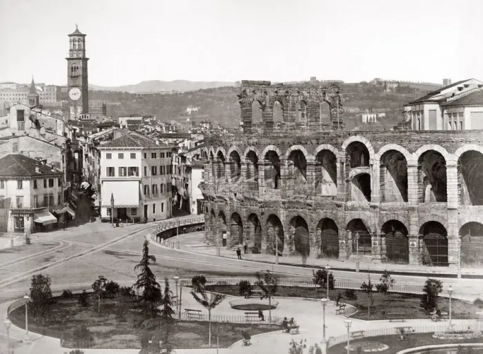 Framed Print : c. 1880s Italy - the Arena in Verona Framed Print : c. 1880s Italy - the Arena in Verona