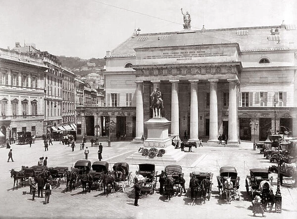 c. 1880s Italy Genoa Genova - theatre Carlo Felice