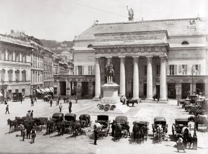 Framed Print : c. 1880s Italy Genoa Genova - theatre Carlo Felice Framed Print : c. 1880s Italy Genoa Genova - theatre Carlo Felice