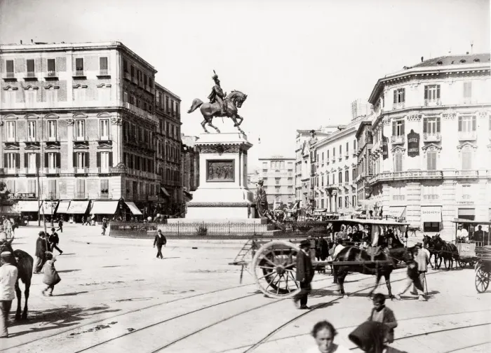 Framed Print : c. 1880s Italy - Naples Napoli Piazza Municipo Framed Print : c. 1880s Italy - Naples Napoli Piazza Municipo
