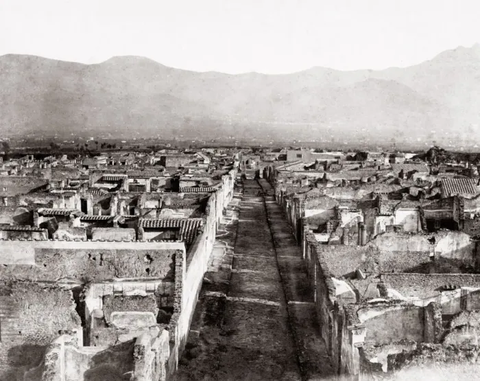 Framed Print : c. 1880s Italy Naples street at ruins of Pompeii Framed Print : c. 1880s Italy Naples street at ruins of Pompeii