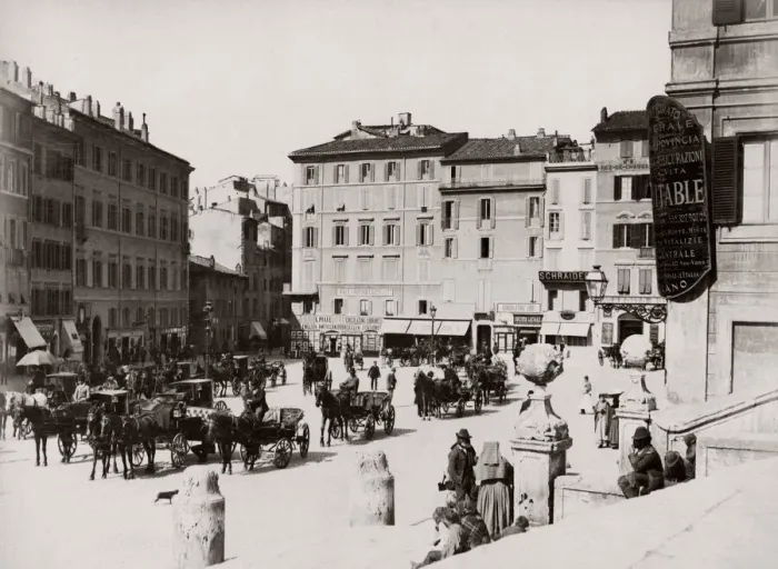 Framed Print : c. 1880s Italy rome - Piazza di Spagna - Spanish Steps Framed Print : c. 1880s Italy rome - Piazza di Spagna - Spanish Steps