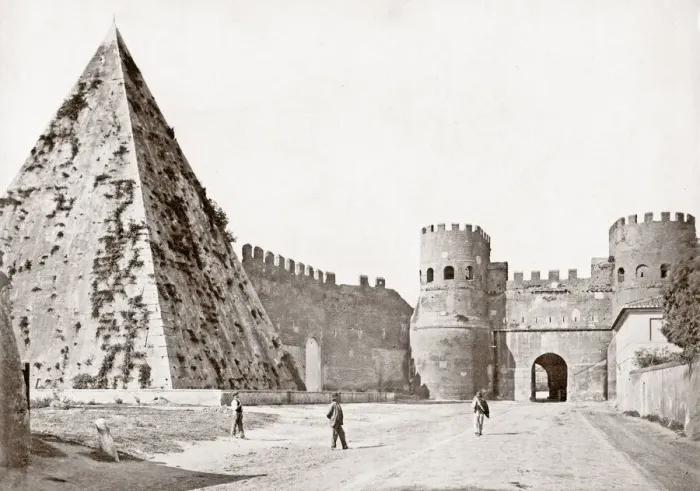 Framed Print : c. 1880s Italy Rome - the Pyramid of Cestius Framed Print : c. 1880s Italy Rome - the Pyramid of Cestius
