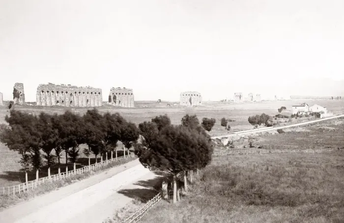 Framed Print : c. 1880s Italy - ruins of an aquaduct on the Appian Way near Rome c. 1880 s Framed Print : c. 1880s Italy - ruins of an aquaduct on the Appian Way near Rome c. 1880 s