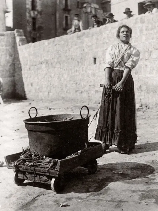 Framed Print : c. 1880s Italy - southern Italy probably Sicily street vendor Framed Print : c. 1880s Italy - southern Italy probably Sicily street vendor