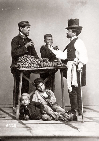 c. 1880s Italy - street cake and pastry vendor seller