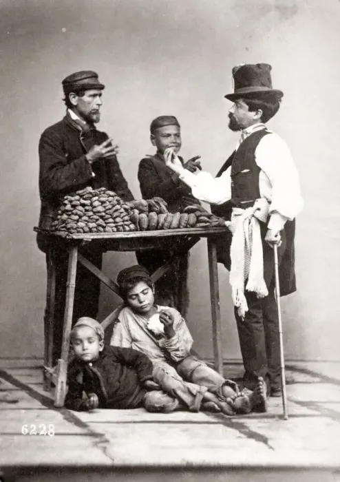 Framed Print : c. 1880s Italy - street cake and pastry vendor seller Framed Print : c. 1880s Italy - street cake and pastry vendor seller