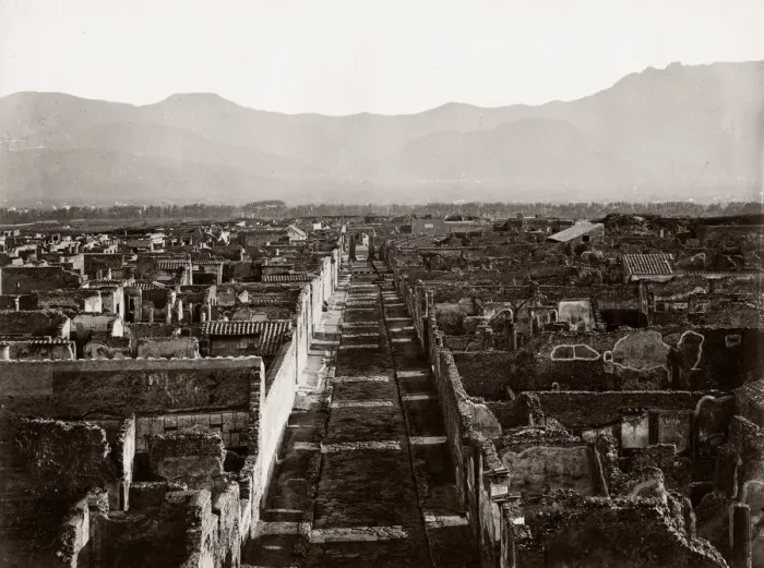Framed Print : c. 1880s Italy - view among the ruins of Pompeii Framed Print : c. 1880s Italy - view among the ruins of Pompeii