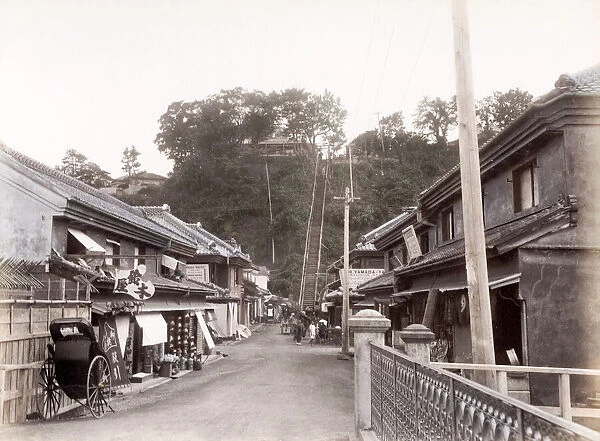 c. 1880s Japan - 100 steps, leading to the Bluff, Yokohama