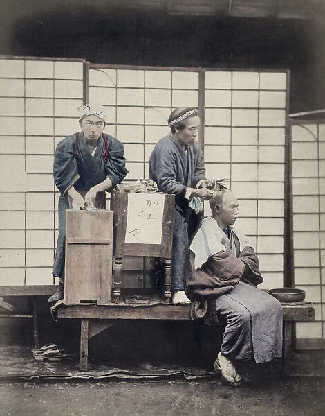 c. 1880s Japan - barbers or hairdressers