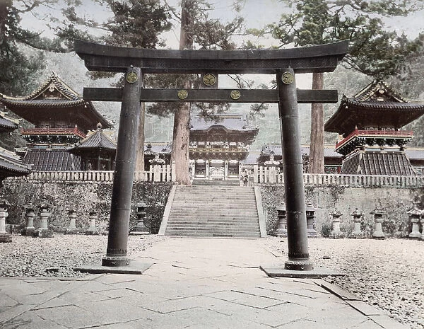 c. 1880s Japan - bronze portal, torii, Nikko