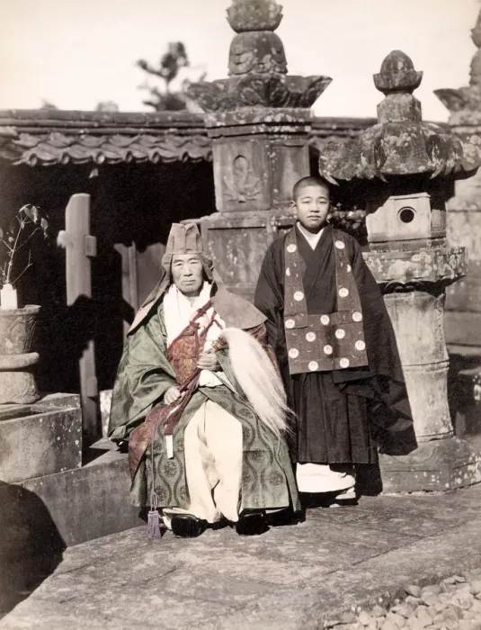 Framed Print : c. 1880s Japan - Buddhist priests Framed Print : c. 1880s Japan - Buddhist priests