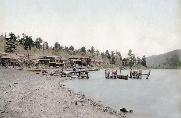 c. 1880s Japan - Chuzenji lake, boat jetty