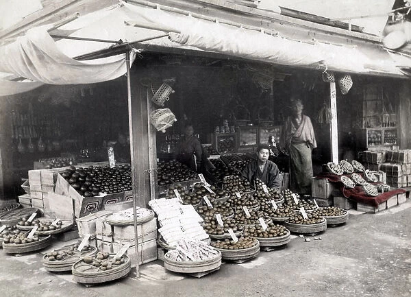 c. 1880s Japan fruit and vegetable shop