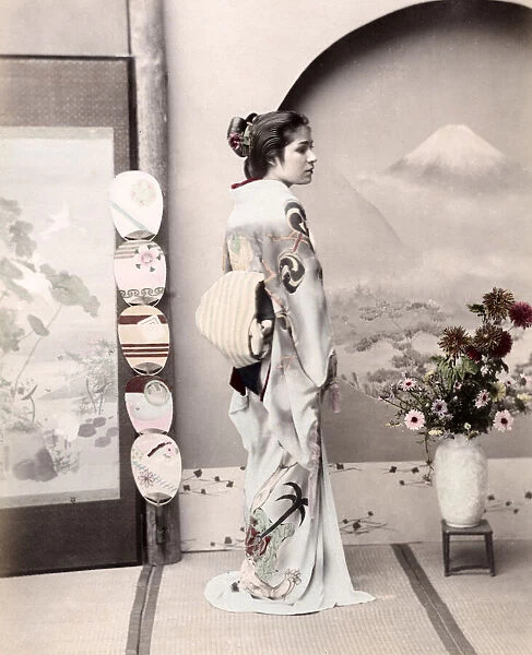 c. 1880s Japan -geisha in kimono