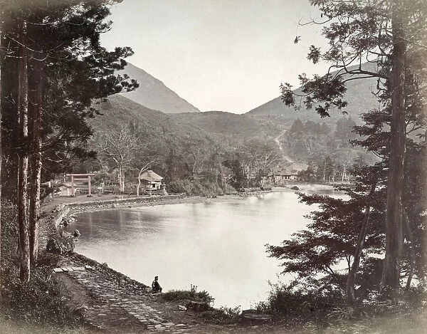 c. 1880s Japan - Hakone Lake
