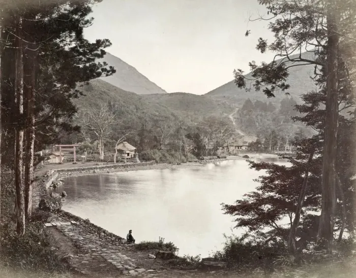 Framed Print : c. 1880s Japan - Hakone Lake Framed Print : c. 1880s Japan - Hakone Lake