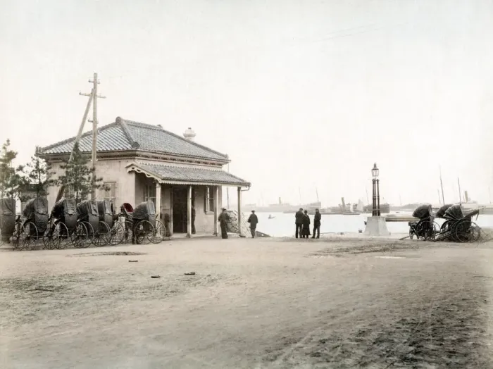 Framed Print : c. 1880s Japan - Hatoba, pier Kobe Framed Print : c. 1880s Japan - Hatoba, pier Kobe