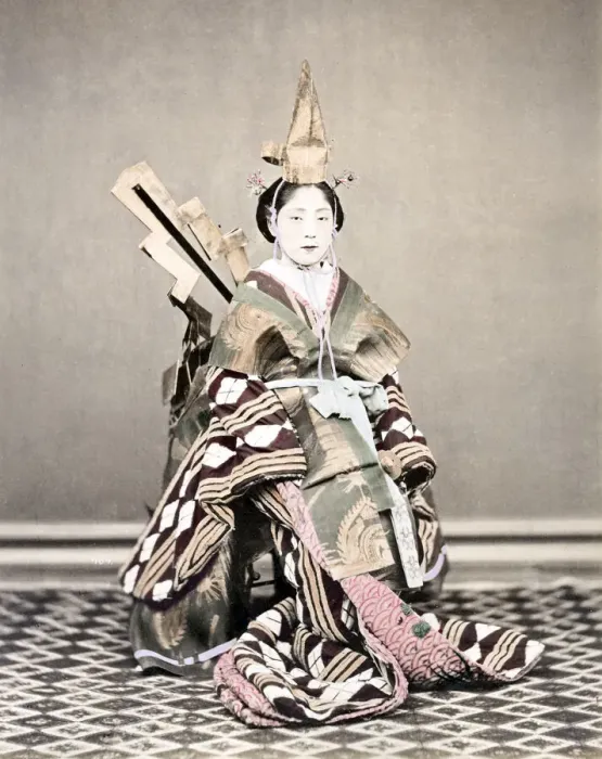 Framed Print : c. 1880s Japan - Japanese actor in ornate robes Framed Print : c. 1880s Japan - Japanese actor in ornate robes