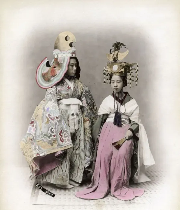 Framed Print : c. 1880s Japan - Japanese actors in costume Framed Print : c. 1880s Japan - Japanese actors in costume