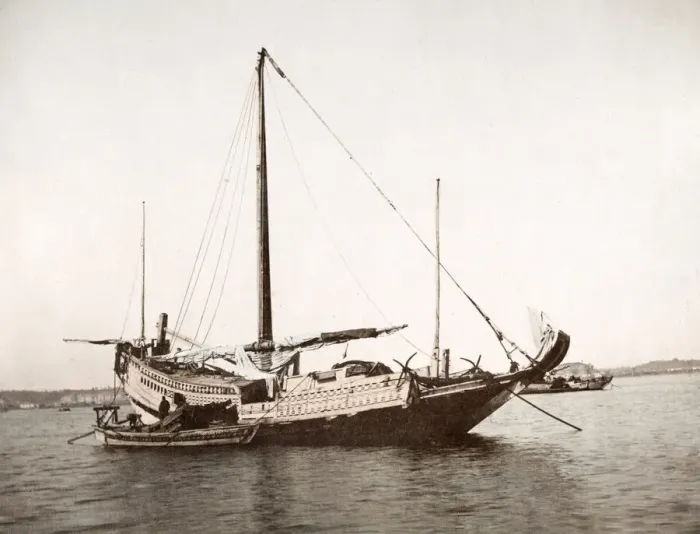 Framed Print : c. 1880s Japan - Japanese ship junk Framed Print : c. 1880s Japan - Japanese ship junk