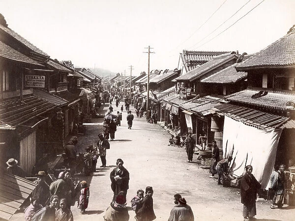 c. 1880s Japan - Motomachi street in Yokohama