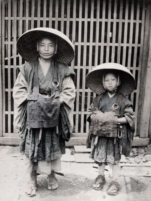 Framed Print : c. 1880s Japan - peasant children Framed Print : c. 1880s Japan - peasant children