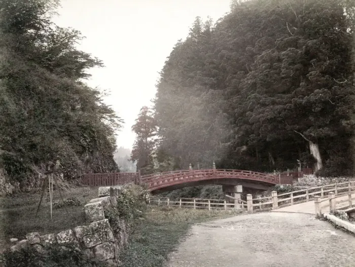 Framed Print : c. 1880s Japan - sacred lacquer bridge at Nikko Framed Print : c. 1880s Japan - sacred lacquer bridge at Nikko