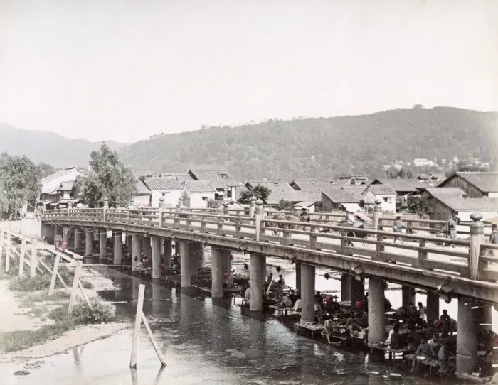 Framed Print : c. 1880s Japan - Sanjio bridge Kyoto Framed Print : c. 1880s Japan - Sanjio bridge Kyoto