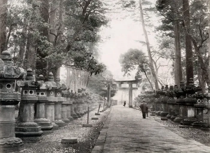 Framed Print : c. 1880s Japan - shrine temple grouds Uyeno Tokyo Framed Print : c. 1880s Japan - shrine temple grouds Uyeno Tokyo