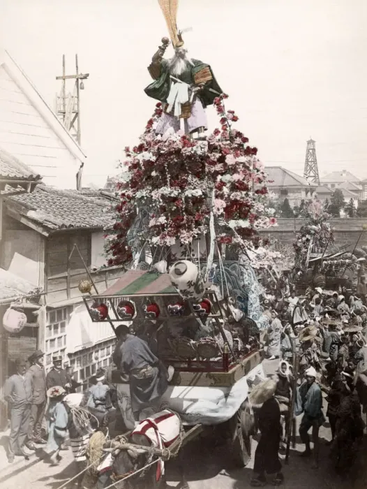 Framed Print : c. 1880s Japan - street procession Framed Print : c. 1880s Japan - street procession