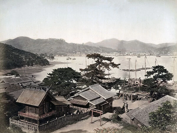 c. 1880s Japan - view of the harbour at Nagasaki