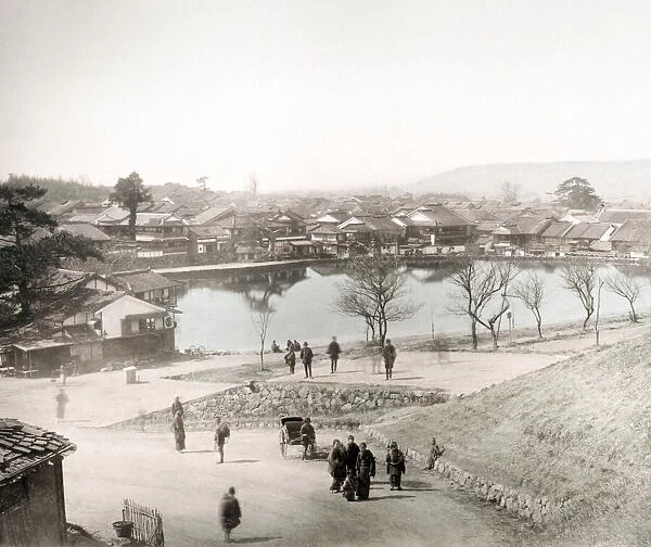 c. 1880s Japan - view of the pond at Sarusawa Nara